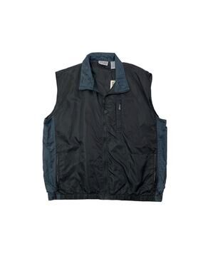 Vintage USA Olympic Vest‎ Mens L Large Metal Black Full Zip Pocket Sleeveless